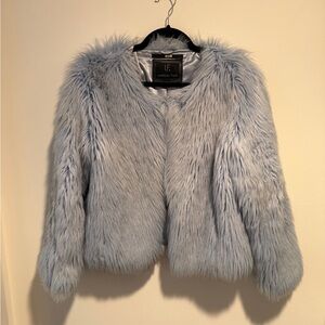 Unreal Fur Faux Fur Jacket in Soft Gray